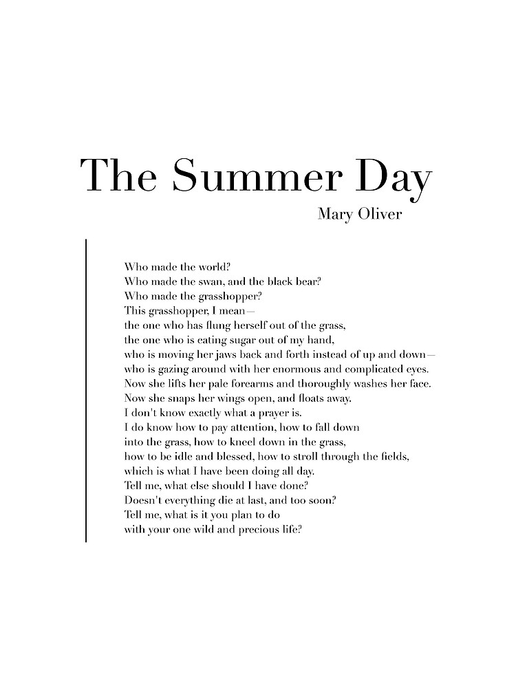 the-summer-day-by-mary-oliver-art-print-for-sale-by-wisemagpie