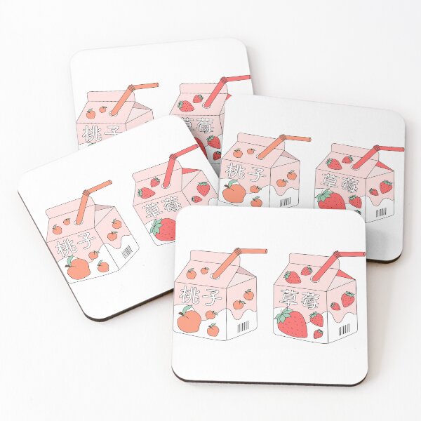 Item preview, Aesthetic Peach Strawberry Milk Chinese Writing designed and sold by eva8designs.