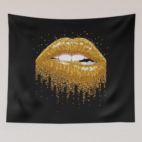 Item preview, Golden glitter Lips sexy baby girl  designed and sold by sweary12.