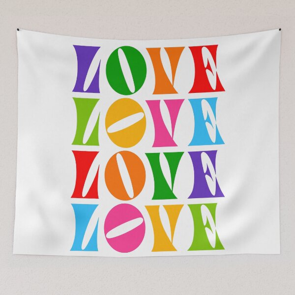 Item preview, Rainbow Love - Typographic & colourful to celebrate Prid designed and sold by Dominiquevari.