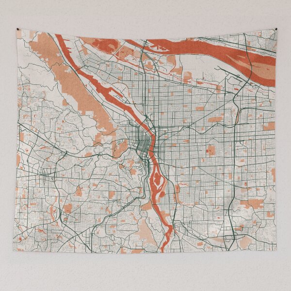 Item preview, Portland City Map of Oregon, USA - Bohemian designed and sold by deMAP.
