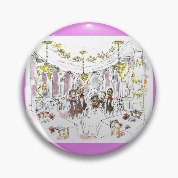 Item preview, Old Chef And His Waiters Standing In A Circular Restaurant Waiting For Customers designed and sold by DonSylvester.