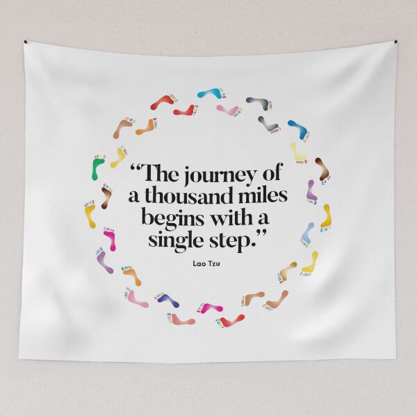 Item preview, The Journey Of 1000 Miles... Famous Motivational Quote about Getting Started designed and sold by Soaring Eagle.