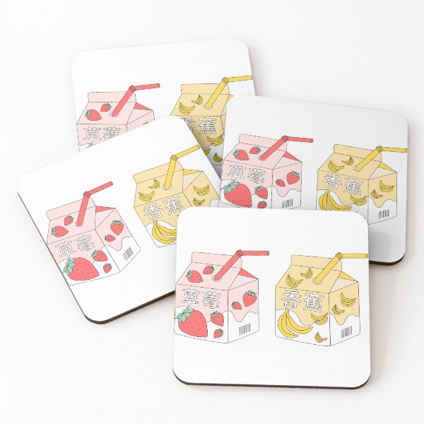 Item preview, Aesthetic Strawberry Banana Milk Chinese Writing designed and sold by eva8designs.