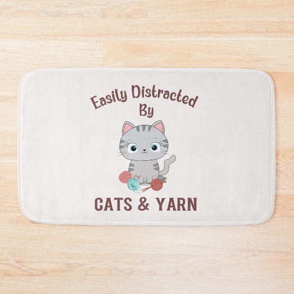 Item preview, Easily Distracted by Cats & Yarn designed and sold by HappyLifeCreate.