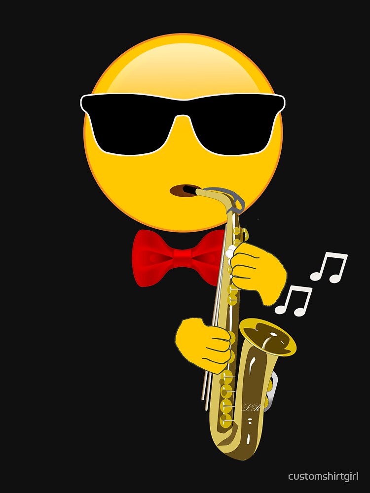 "Gift for Saxophone Player Emoji Playing Sax" Tshirt by customshirtgirl Redbubble
