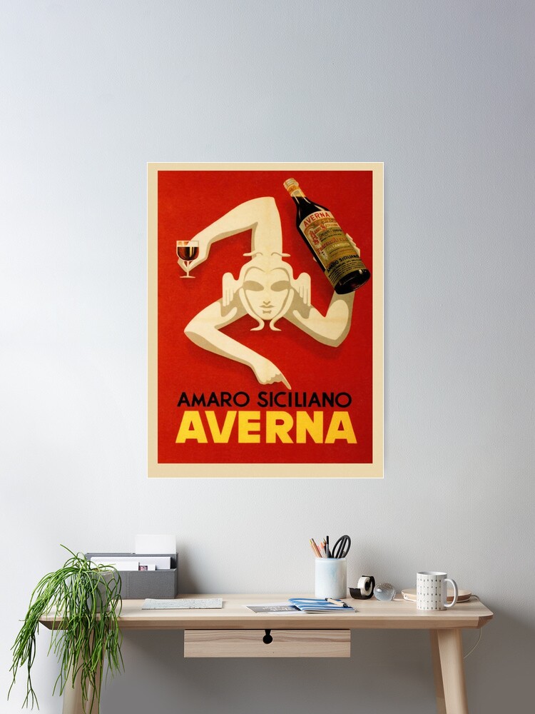 Thumbnail 1 of 3, Poster, Bar Amaro Siciliano Averna Red Wine Italy Drink designed and sold by kristigrrison.