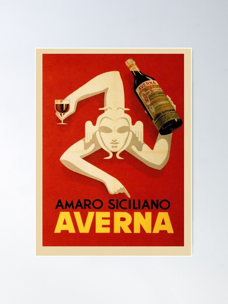 Thumbnail 2 of 3, Poster, Bar Amaro Siciliano Averna Red Wine Italy Drink designed and sold by kristigrrison.