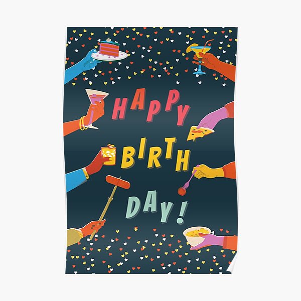 happy-birthday-with-friends-poster-for-sale-by-viri-dotory-redbubble