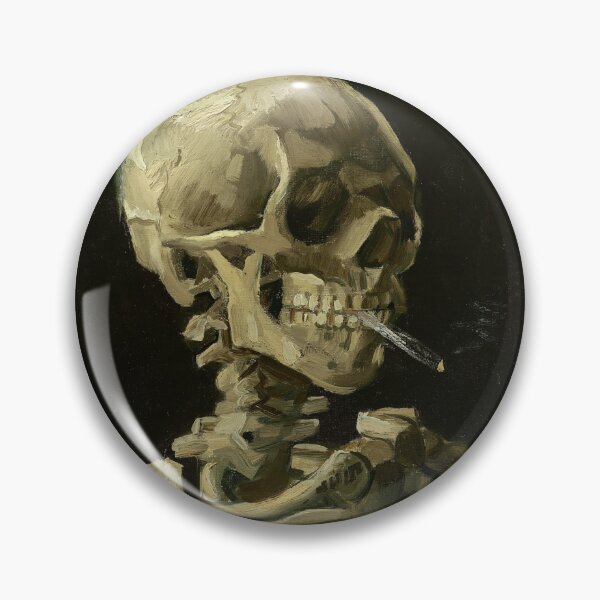 Artikelvorschau, Skelett mit einer brennenden Zigarette Fine Art entworfen und verkauft von Common Truth.