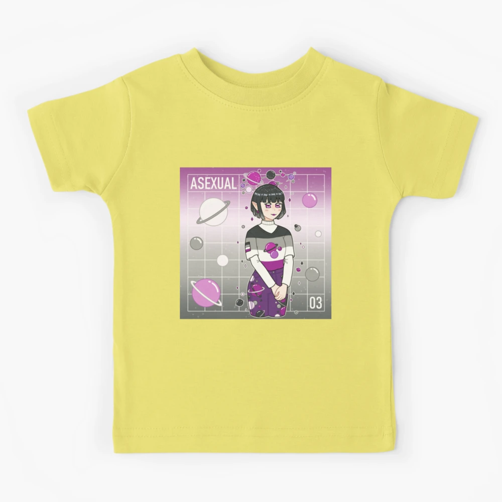 Asexual Flag Character w/ Background Kids T-Shirt for Sale by
