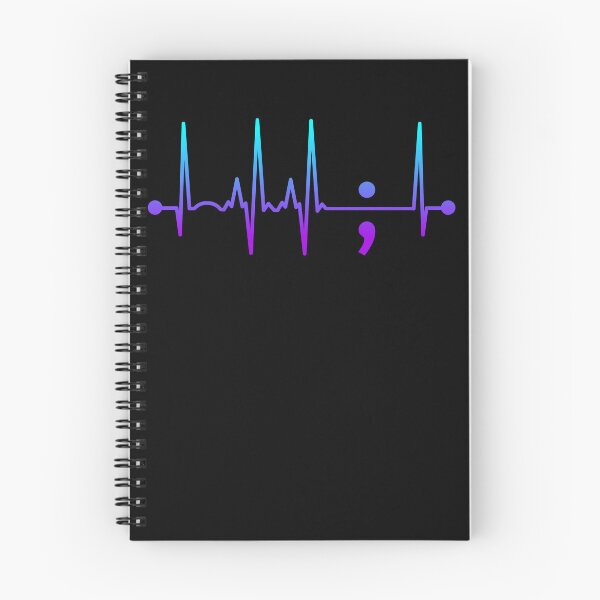 Item preview, Semicolon Heart Beat Suicide Awareness Suicide Prevention Gear designed and sold by DynamicDesign.