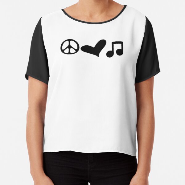 Peace, Love, and Music Chiffon Top