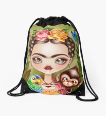 Frida Querida Drawstring Bag