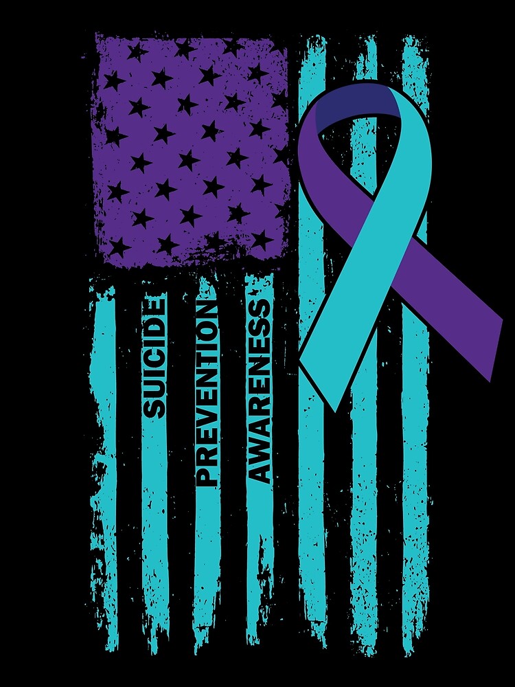 Thumbnail 3 von 3, Tuch, Suicide Prevention Awareness American Flag Suicide Awareness Gear designt und verkauft von DynamicDesign.