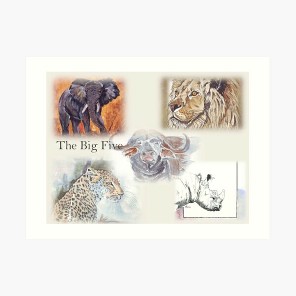Lodge décor - The Big Five Art Print