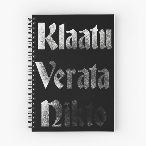 Item preview, Klaatu Verata Necktie (white) designed and sold by Luke Tomlinson Artwork.