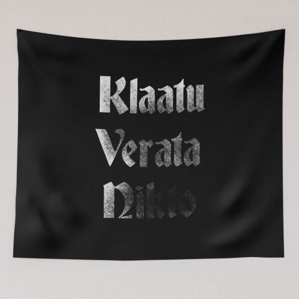 Item preview, Klaatu Verata Necktie (white) designed and sold by Luke Tomlinson Artwork.