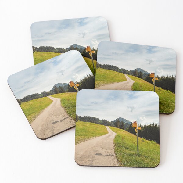 Item preview, Empty road and signpost high in the Alps designed and sold by svanaerschot.
