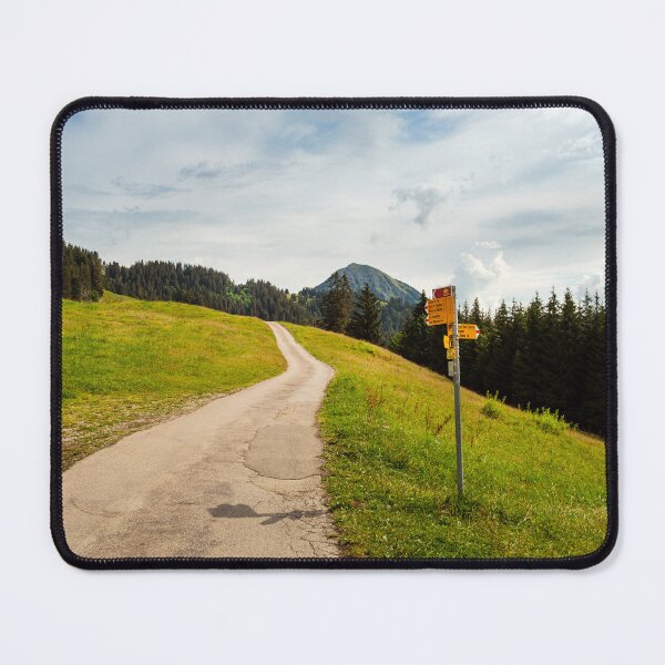 Item preview, Empty road and signpost high in the Alps designed and sold by svanaerschot.