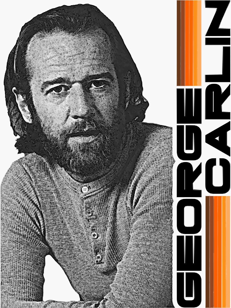 &ldquo;George Carlin Retro Comedy FanArt Tribute " Sticker by BonCornerst