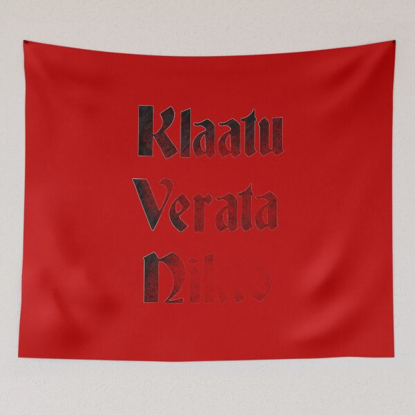 Item preview, Klaatu Verata Necktie (black) designed and sold by Luke Tomlinson Artwork.