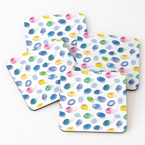 Item preview, Colorful Watercolor Sea Glass Pattern designed and sold by AlicjaCurioseur.