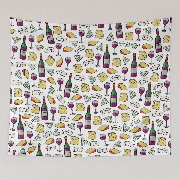 Item preview, Cheese and Wine Pattern designed and sold by DanandDee.