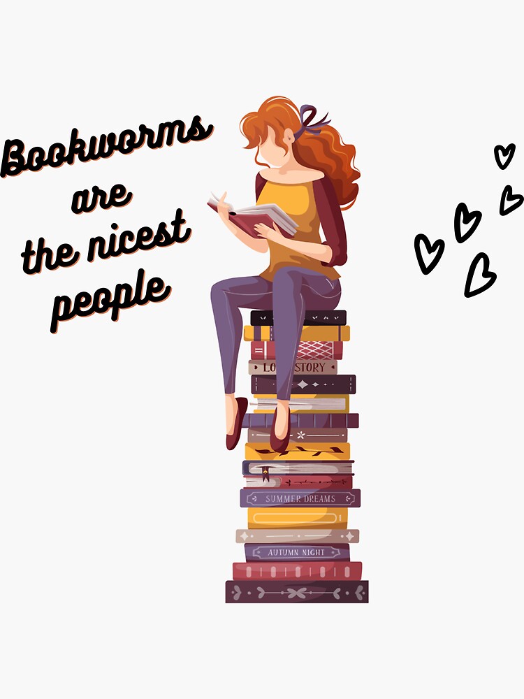 Beautiful Book lover illustration Sticker for Sale by IviBlack