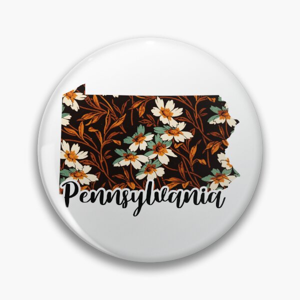 Item preview, Floral Map of USA States Pennsylvania - Map of Pennsylvania designed and sold by AmethystMurad.