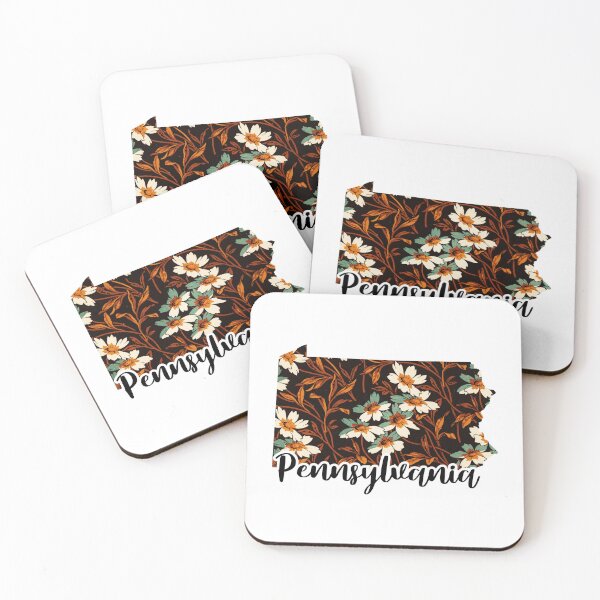 Item preview, Floral Map of USA States Pennsylvania - Map of Pennsylvania designed and sold by AmethystMurad.