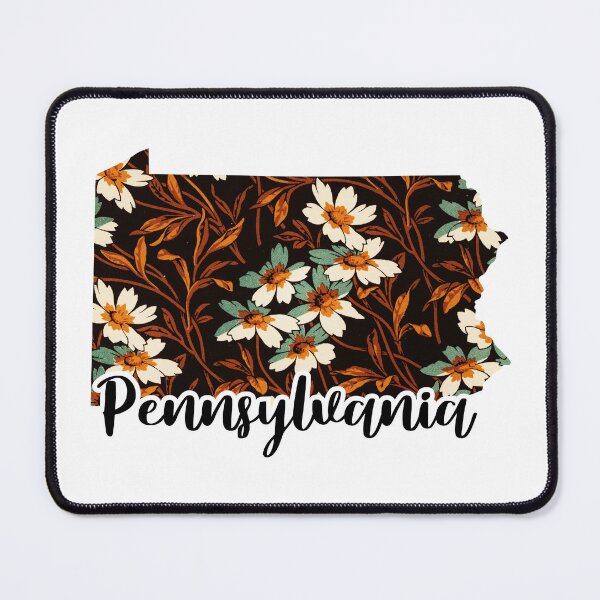 Item preview, Floral Map of USA States Pennsylvania - Map of Pennsylvania designed and sold by AmethystMurad.