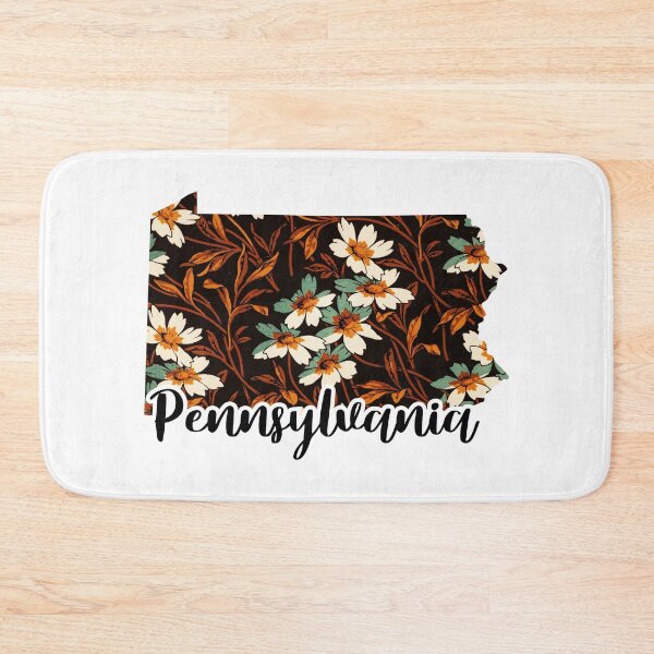 Item preview, Floral Map of USA States Pennsylvania - Map of Pennsylvania designed and sold by AmethystMurad.