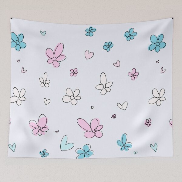 Item preview, Heartstopper flowers and hearts mix (trans flag colors) designed and sold by Sophprano.