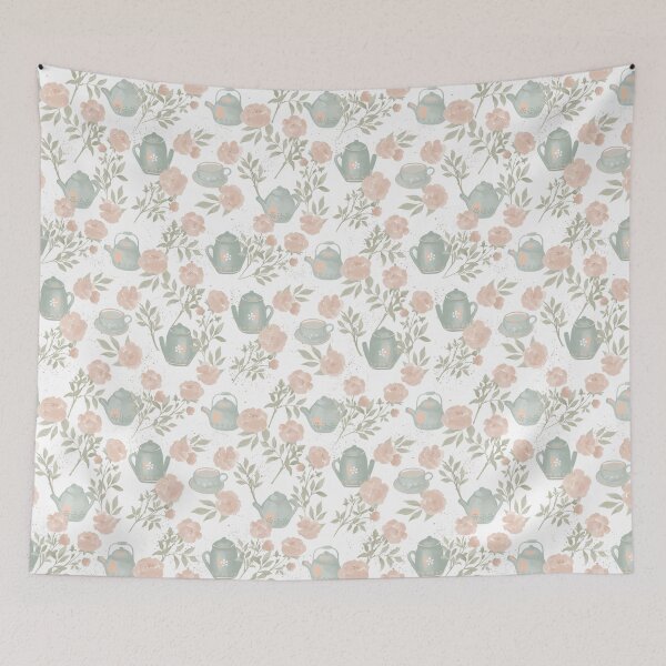 Item preview, English roses and tea party, vintage watercolor hand-painted pattern designed and sold by RoseMaryWP.