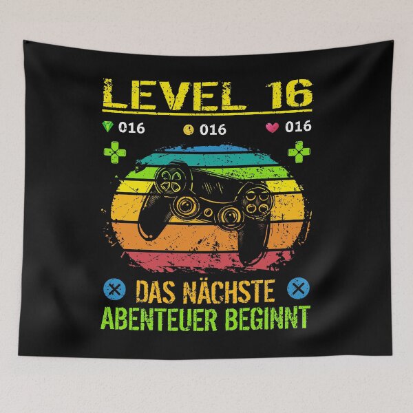 Artikelvorschau, Geburtstag Gamer Level 16 Geburtstagsshirt Männer entworfen und verkauft von Shirt-Designs.