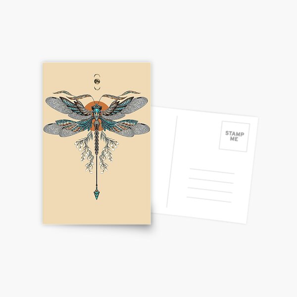 Dragon Fly Tattoo Postcard