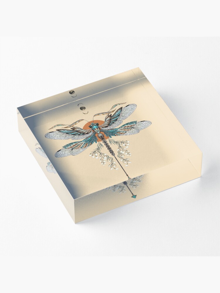 Alternate view of Dragon Fly Tattoo Acrylic Block
