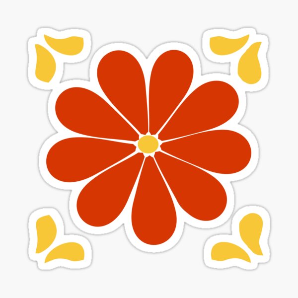 Talavera Red Daisy Sticker