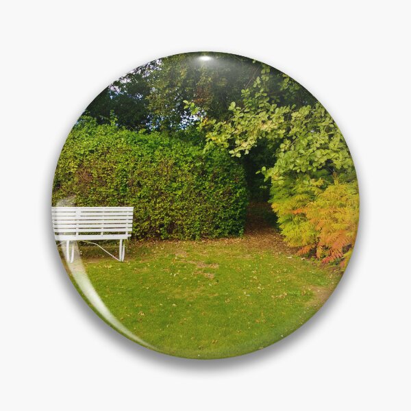 Item preview, #238 |☼| White Bench By Bush - Front Landscape Shot, Featuring Gap (Elsham Hall, Gardens & Country Park) designed and sold by Naean H.F. (Nez Man).