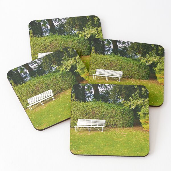 Item preview, #238 |☼| White Bench By Bush - Front Landscape Shot, Featuring Gap (Elsham Hall, Gardens & Country Park) designed and sold by Naean H.F. (Nez Man).