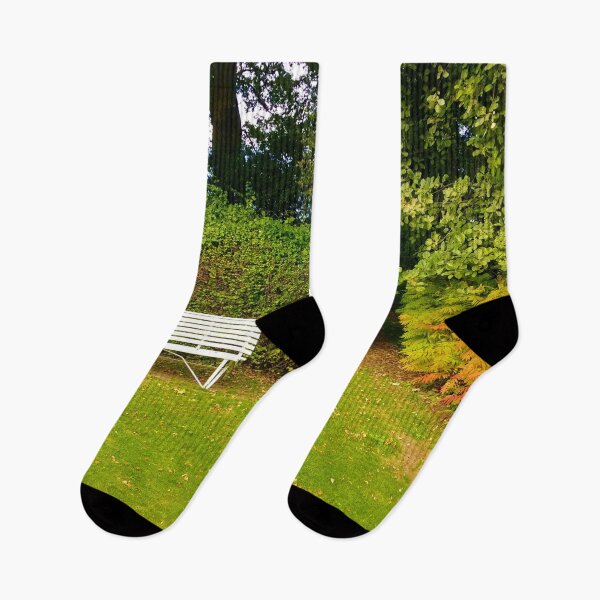 Item preview, #238 |☼| White Bench By Bush - Front Landscape Shot, Featuring Gap (Elsham Hall, Gardens & Country Park) designed and sold by Naean H.F. (Nez Man).