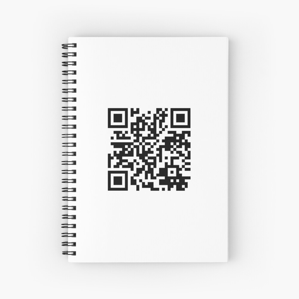 Rick Roll QR Code Troll | Spiral Notebook