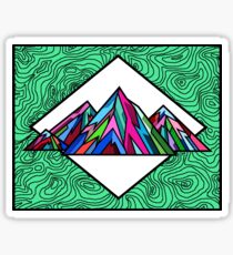Colorful Topographical Mountain 1 Sticker