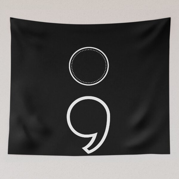 Item preview, White semi colon big designed and sold by Sam Artist.