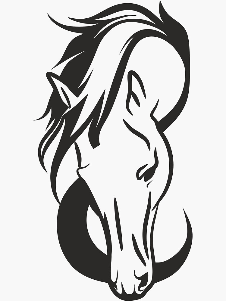 "Horse head art" Sticker for Sale by AndyCandyJoy Redbubble