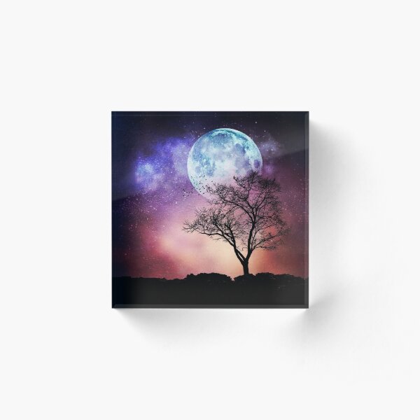 Moon Tree Acrylic Block