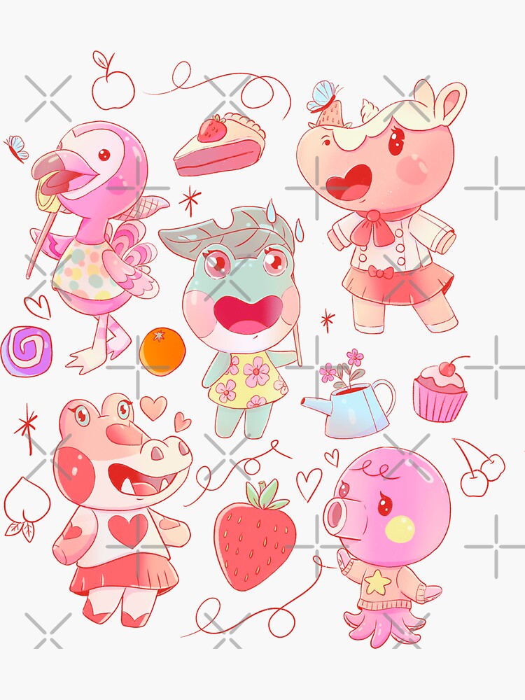 "ACNH Cute villagers" Sticker for Sale by Amb8r Redbubble