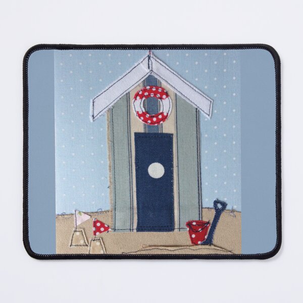 Item preview, Stripy Beach Hut with Sand Castles designed and sold by Leatextileart.