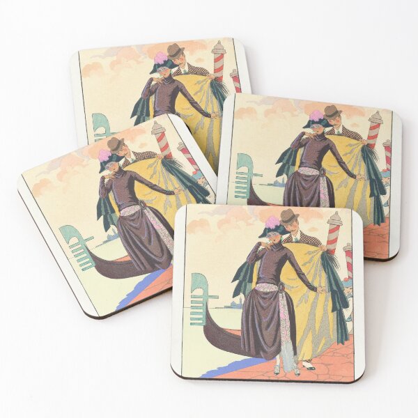 Item preview, VENICE Italy Art Deco Vintage Painting by George Barbier designed and sold by blackdogshop.